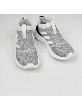 ADIDAS Women's Cloud Foam Pure Slip On Knit Sneakers Gray/White-7.5
